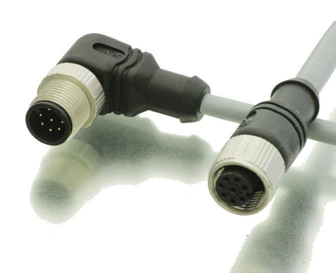 M12 mit angespritzter Leitung 